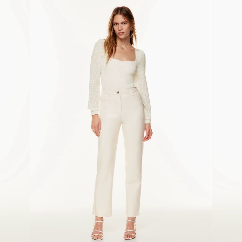 Elegant White Wilfred Leather Pants MSRP $128